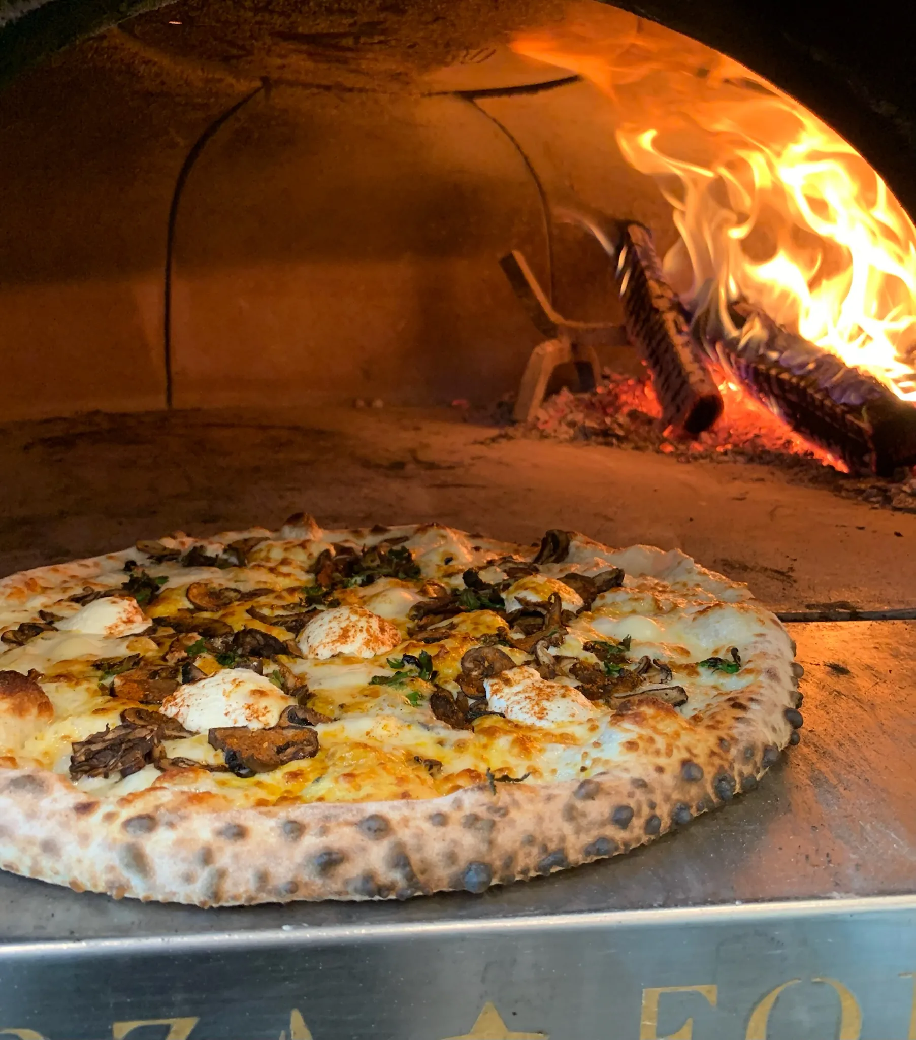 Wood-fired pizza from Meadow's Wood-Fired in Mooresville, North Carolina