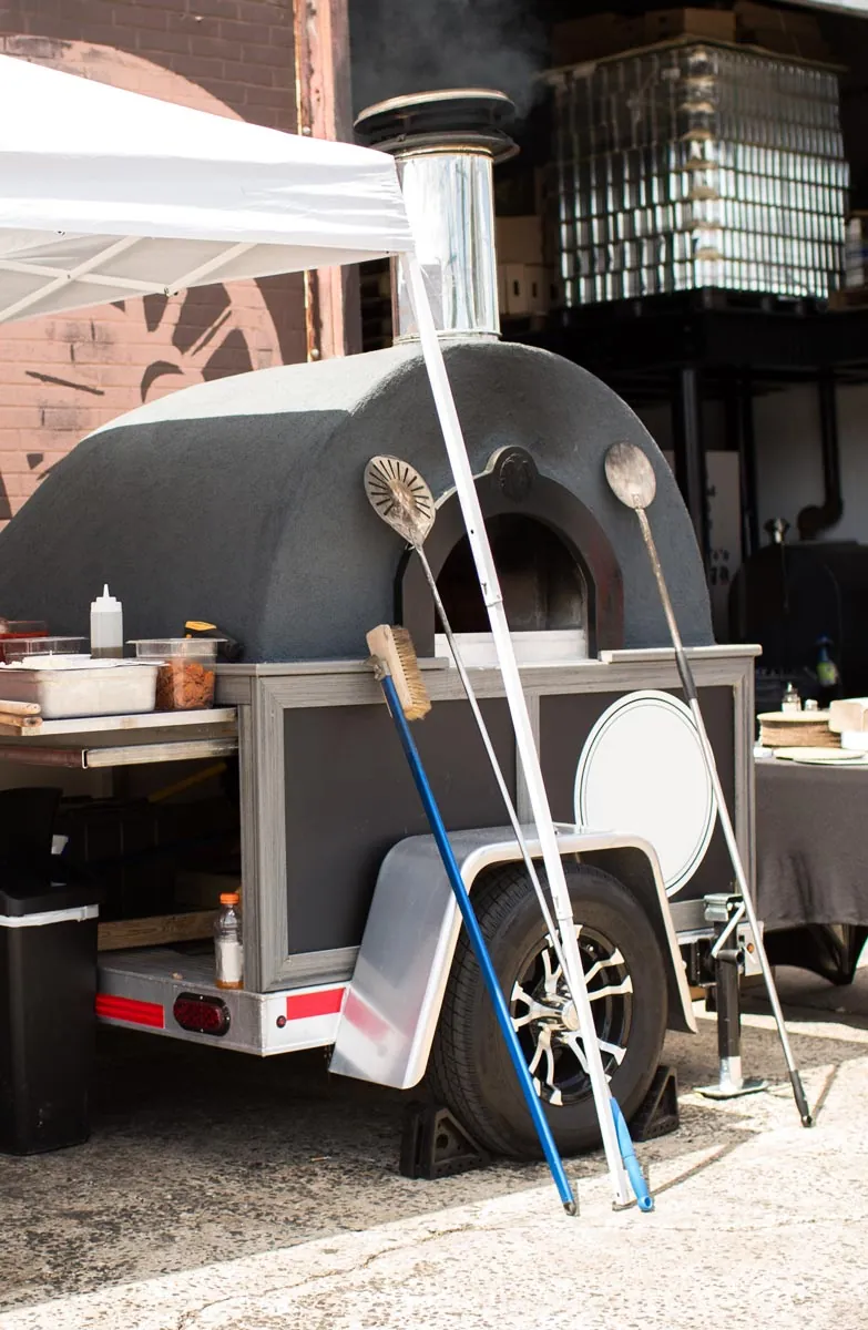 The Meadow's mobile wood-fired pizza oven